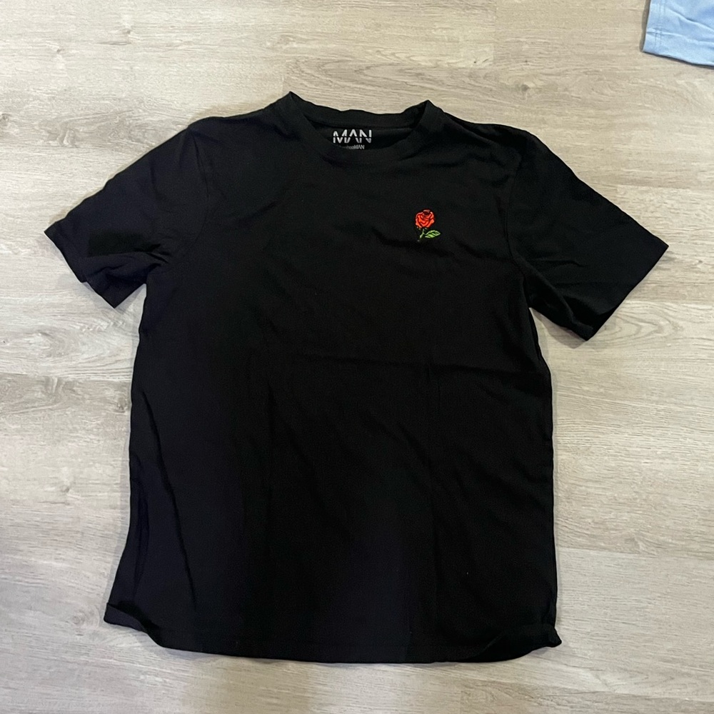 BoohooMAN Large Relaxed Fit Rose Shirt Men